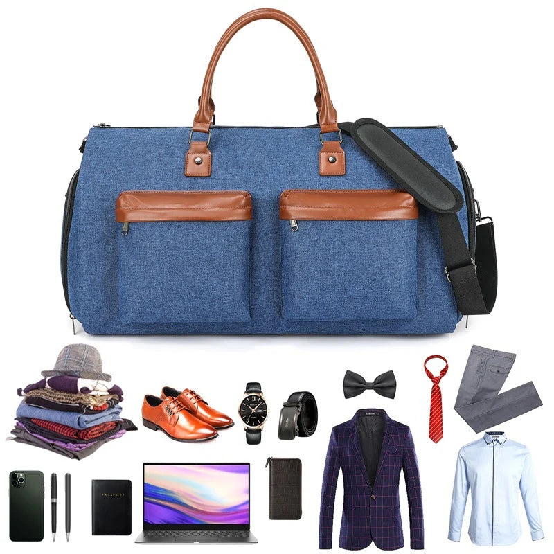 Weekender Duffel Bag Spacious Exterior Pockets Detachable Strap