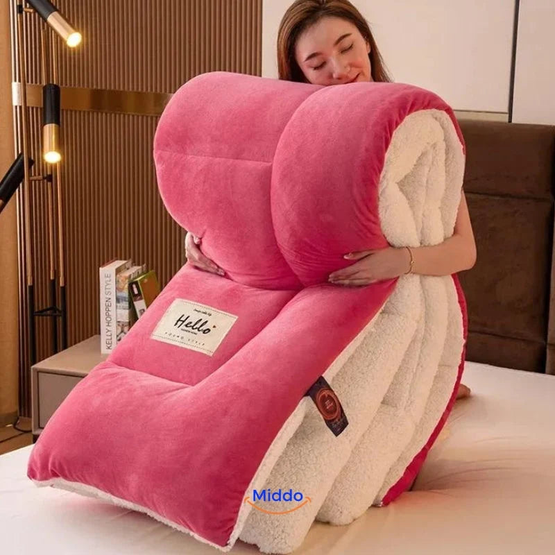 Weighted Blanket Wool-Filled Velvet Cover Reversible Comfort