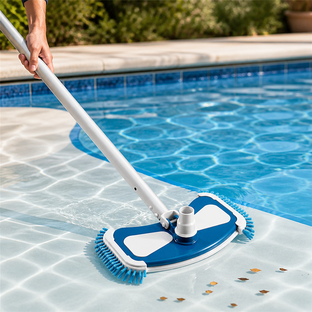 Weighted Nylon-Bristle Soft-Bumper Pool Vacuum Head (12 In)