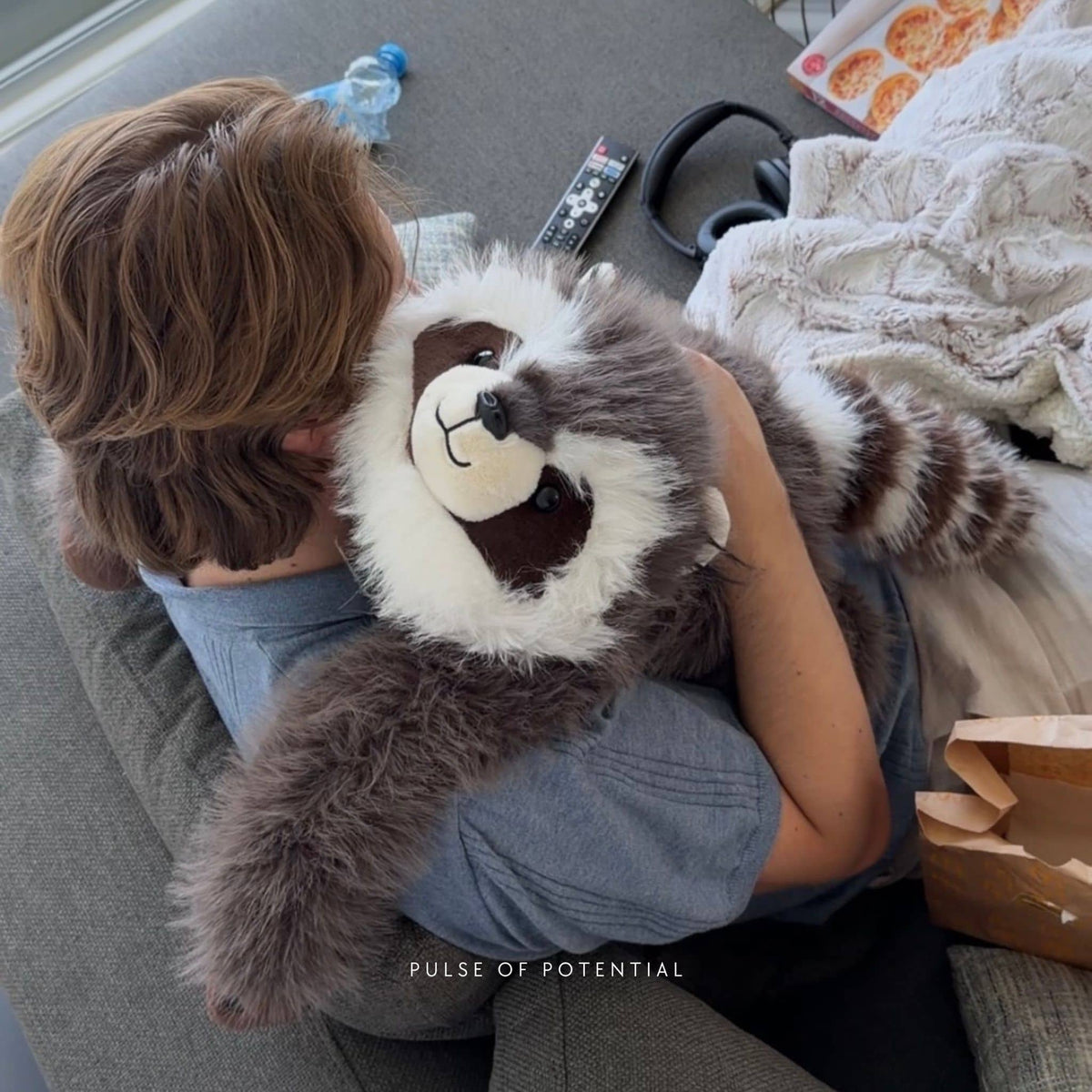 Weighted Raccoon Plush Extra-Long Hugging Arms for Comfort