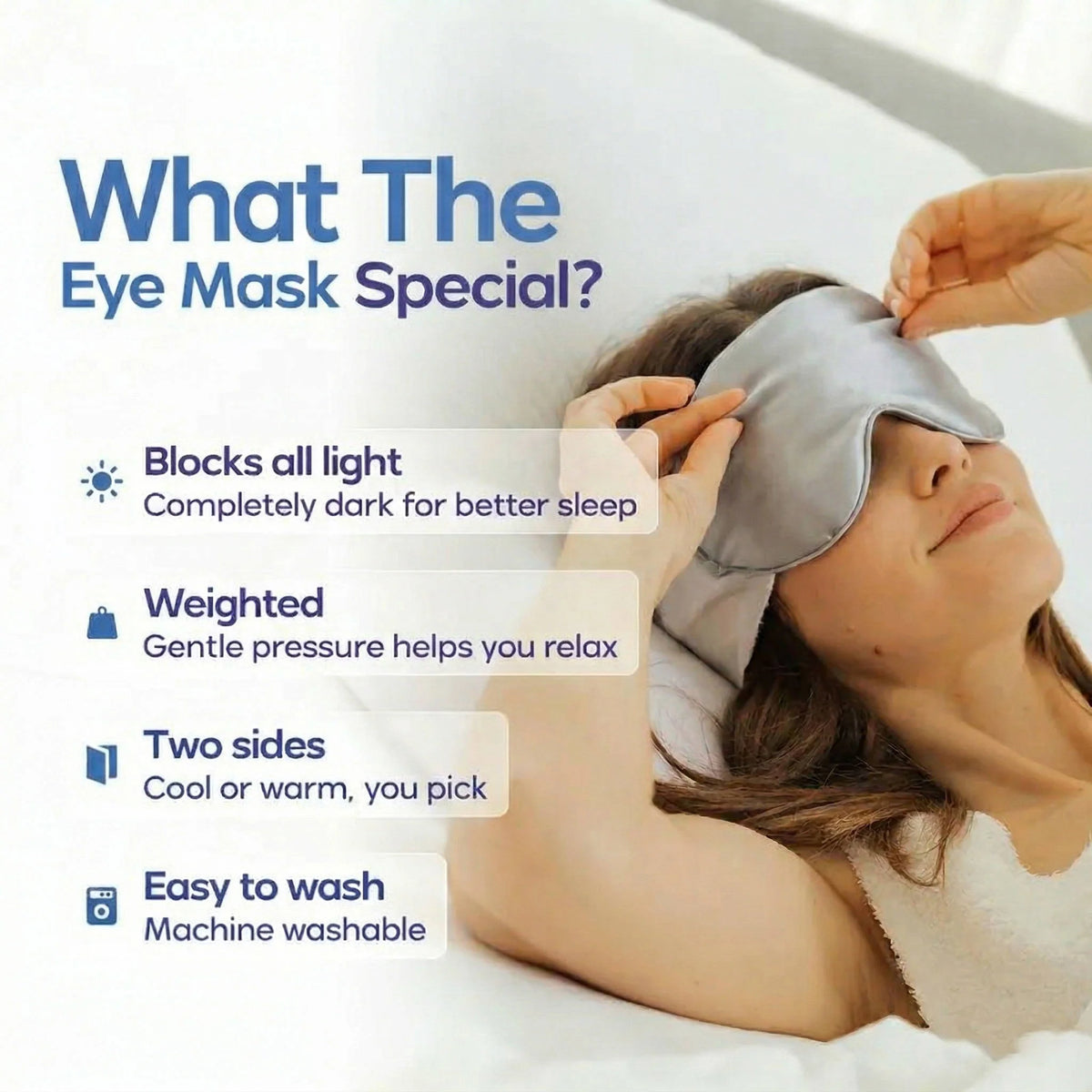 Weighted Sleep Mask Strapless 360 Wraparound