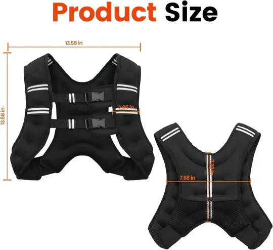 Weighted Vest Adjustable Fit & Even Weight Distribution