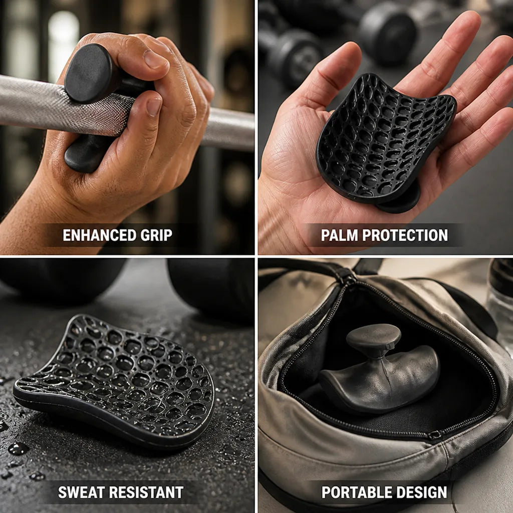 Weightlifting Grips Silicone Anti-Slip Two Pairs