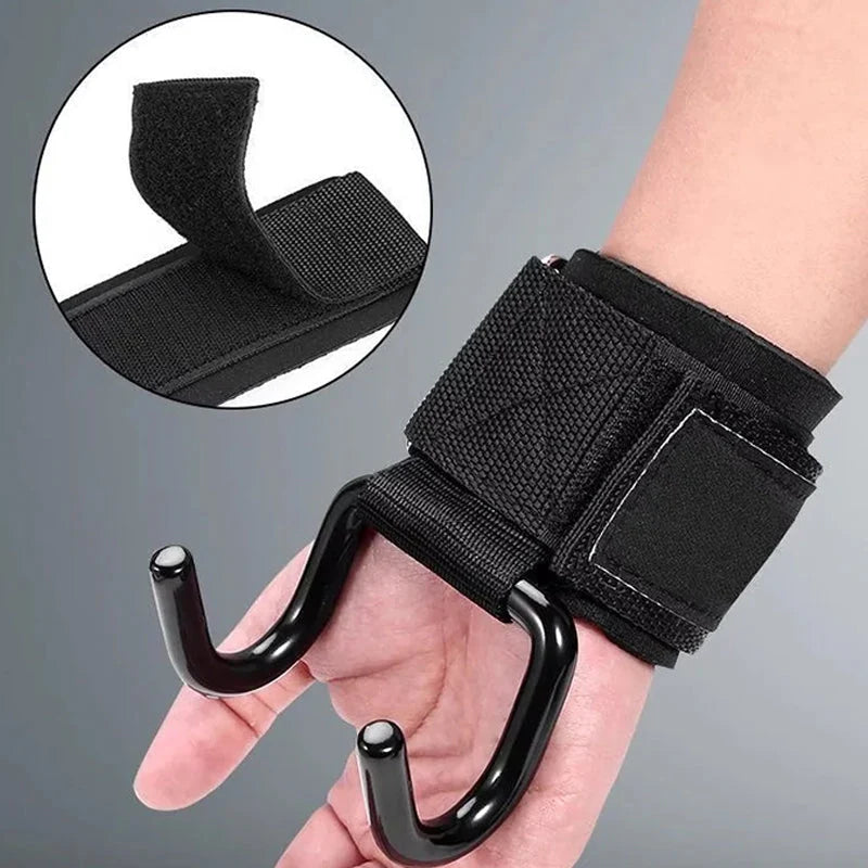 Weightlifting Hooks Steel & Cotton Blend Ergonomic Foam Grip