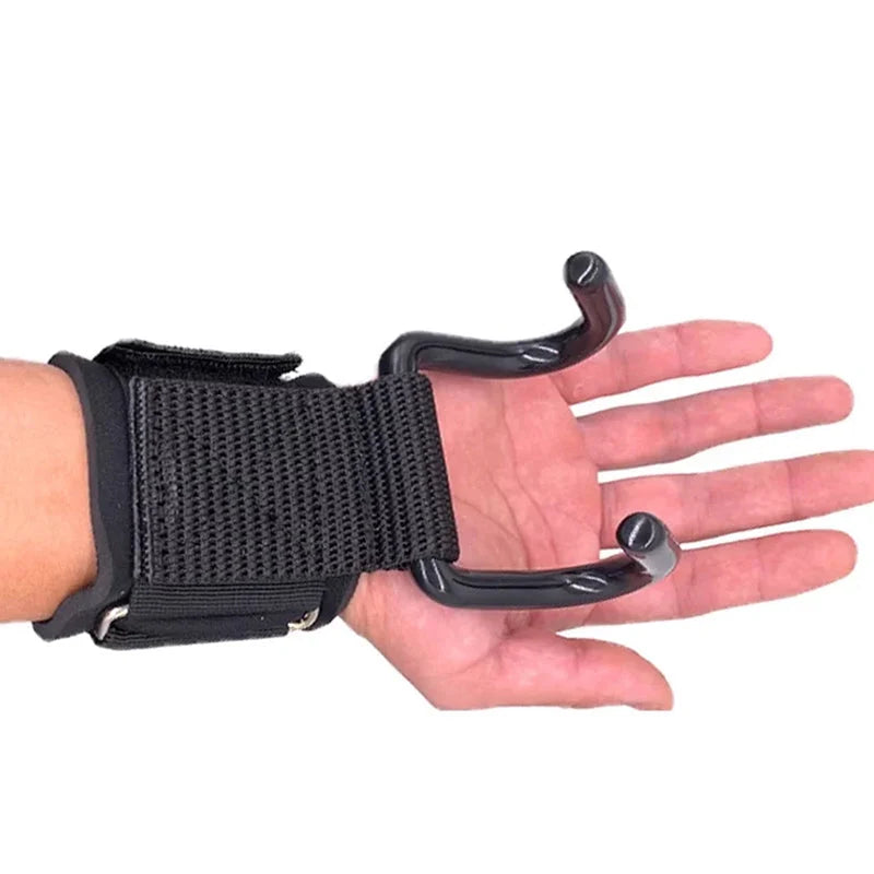 Weightlifting Hooks Steel & Cotton Blend Ergonomic Foam Grip
