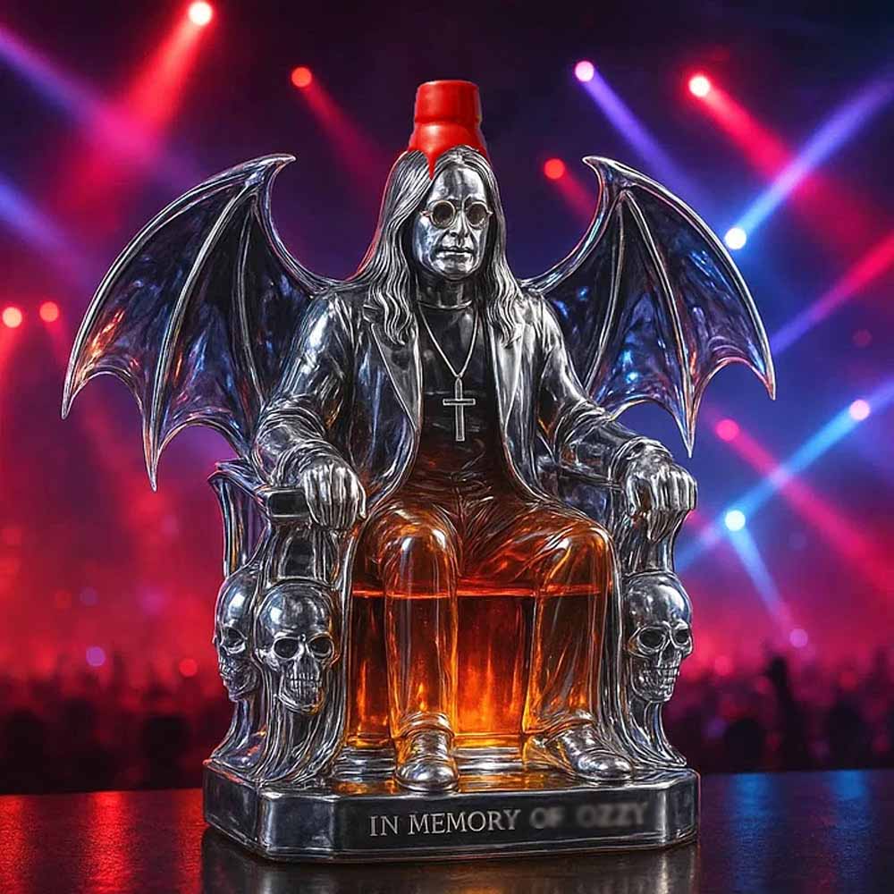 Whiskey Bottle Gothic Bat Wing Lead-Free Glass