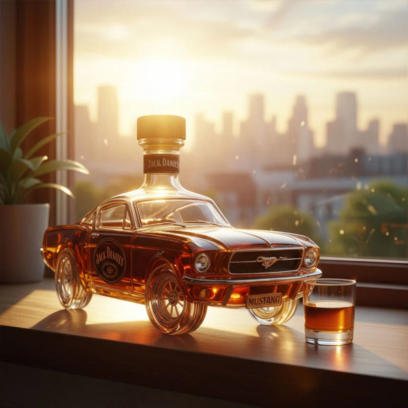 Whiskey Bottle Horse-Inspired Decorative Design