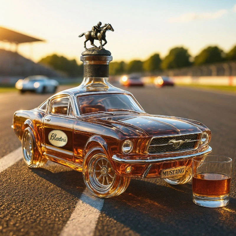 Whiskey Bottle Horse-Inspired Decorative Design