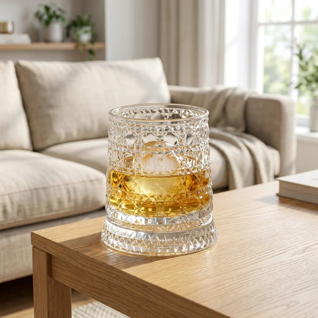 Whiskey Glass Crystal Self-Rotating Design