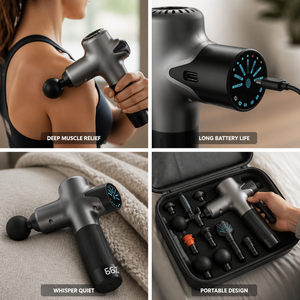 Whisper-Quiet Cordless Massage Gun (30 Speeds)