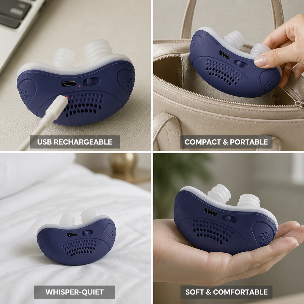 Whisper-Quiet Medical-Grade Silicone Maskless Micro CPAP