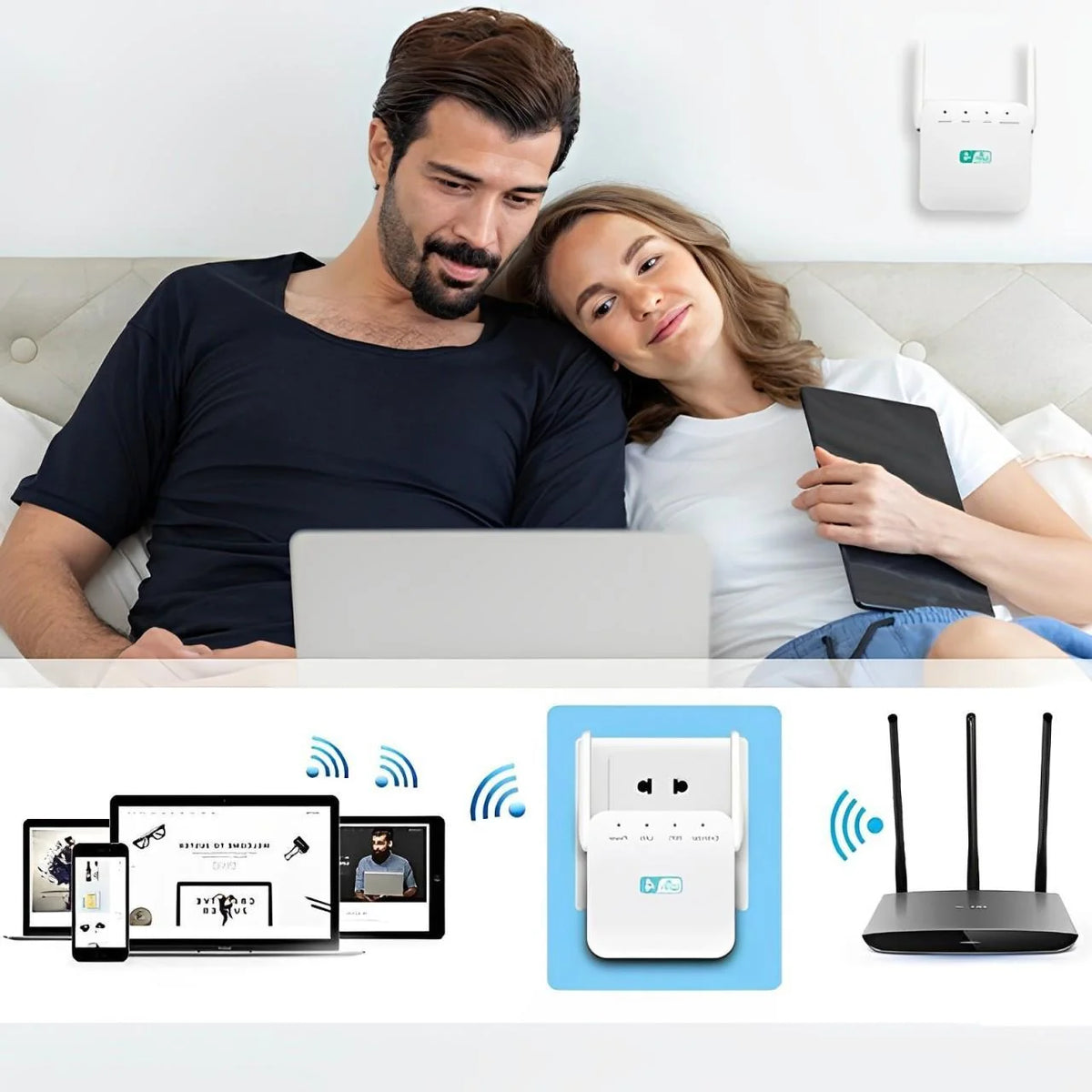 WiFi Repeater Plug-In Long-Range Wall-Penetrating Antenna