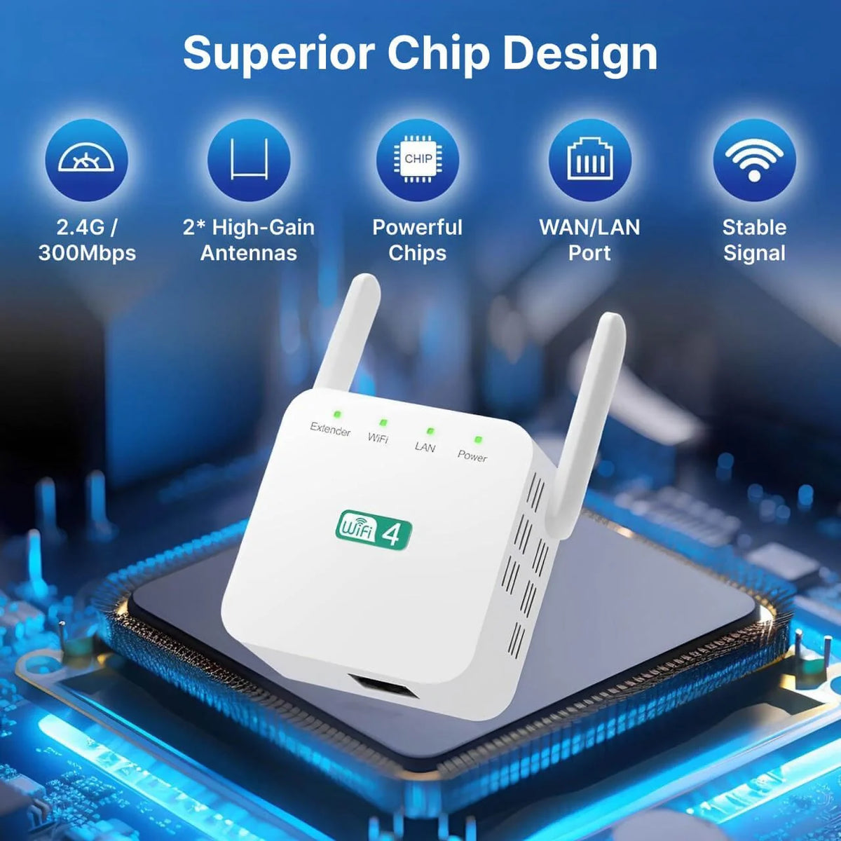 WiFi Repeater Plug-In Long-Range Wall-Penetrating Antenna