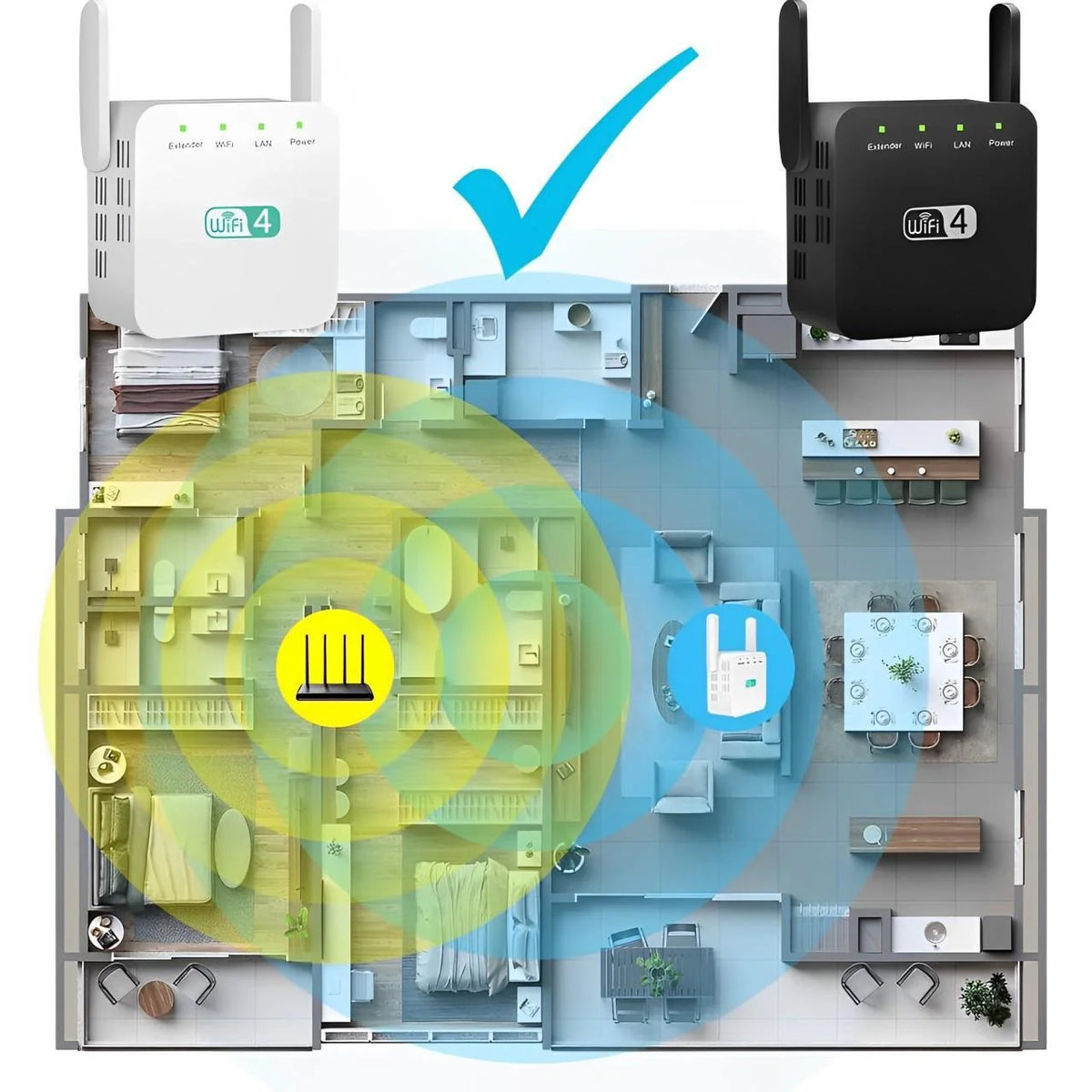 WiFi Repeater Plug-In Long-Range Wall-Penetrating Antenna