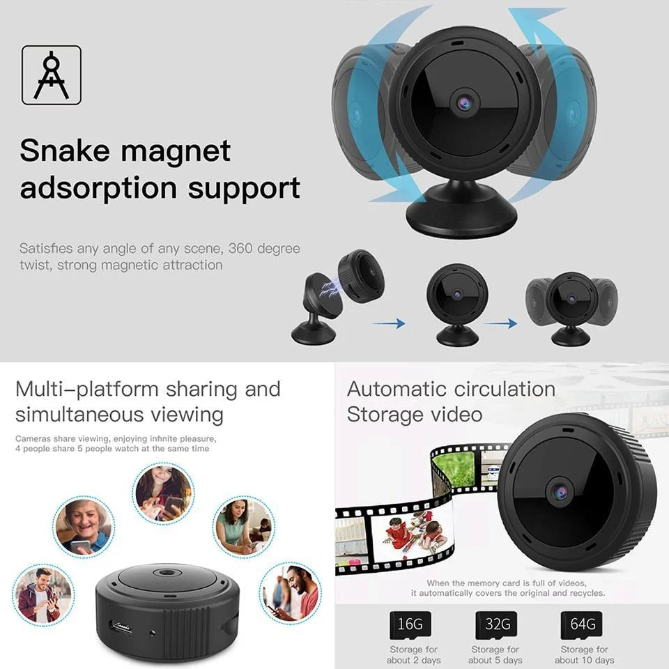 WiFi Security Camera 1080P Night Vision Motion Detection