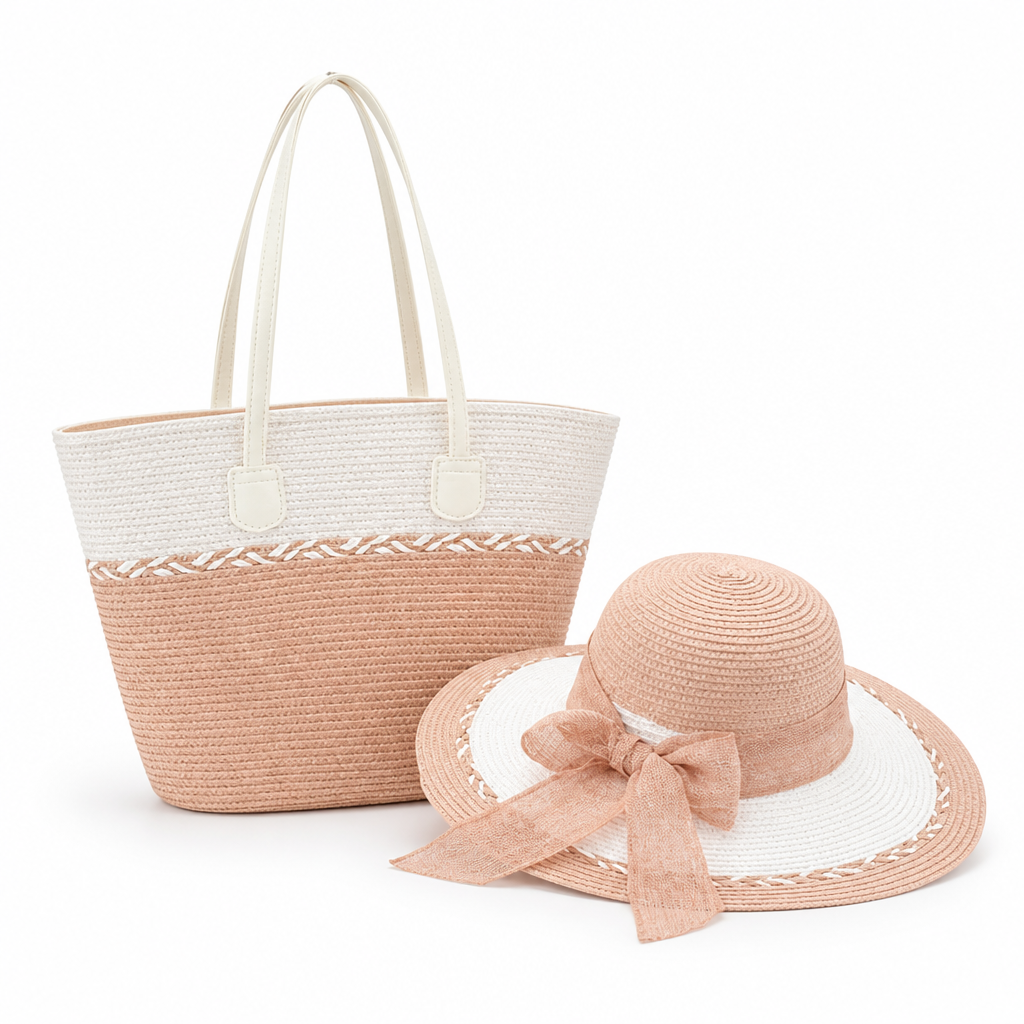 Wide-Brim UV-Protective Sun Hat & Beach Tote