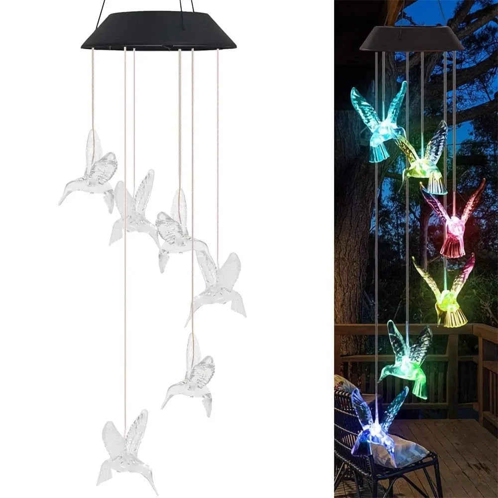 Wind Chime Solar-Powered Color-Changing LED Lights