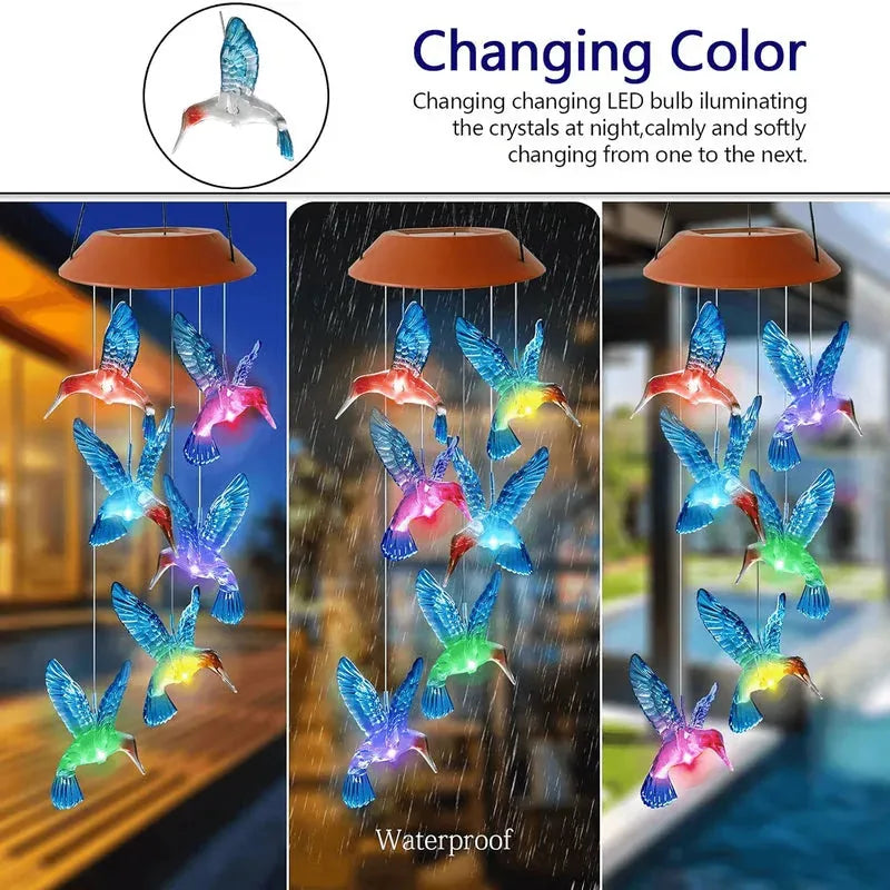 Wind Chime Solar-Powered Color-Changing LED Lights