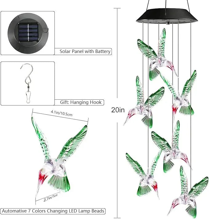 Wind Chime Solar-Powered Color-Changing LED Lights