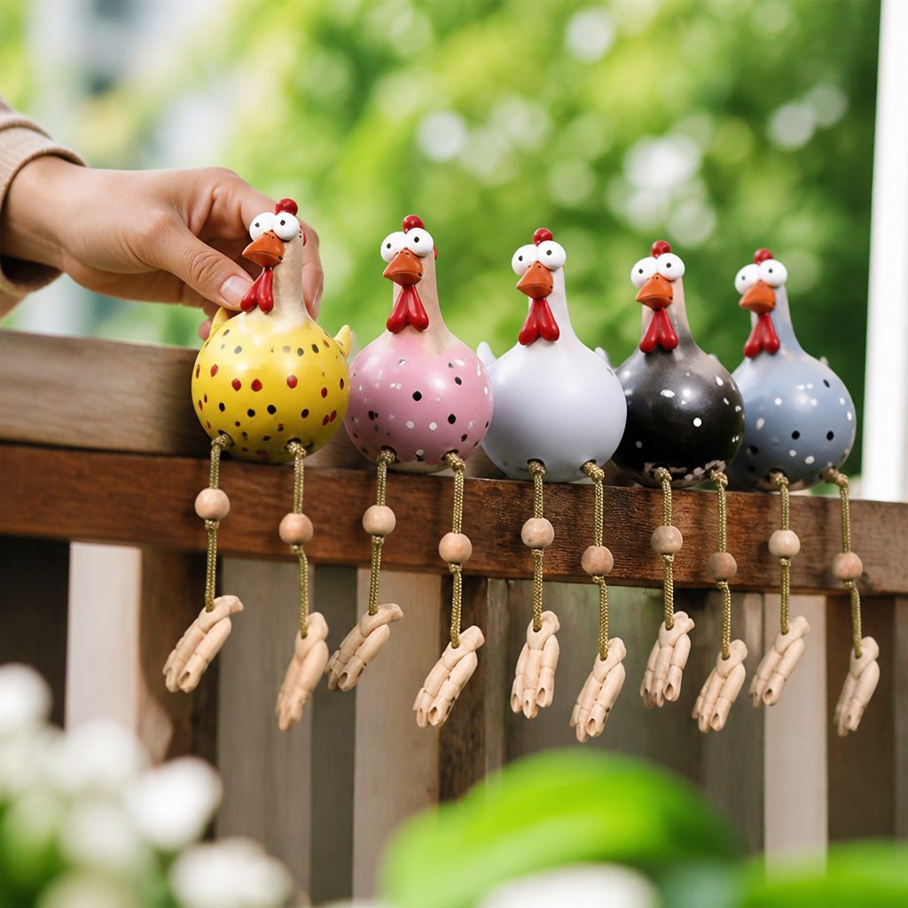Wind-Driven Resin Rooster Garden Ornament