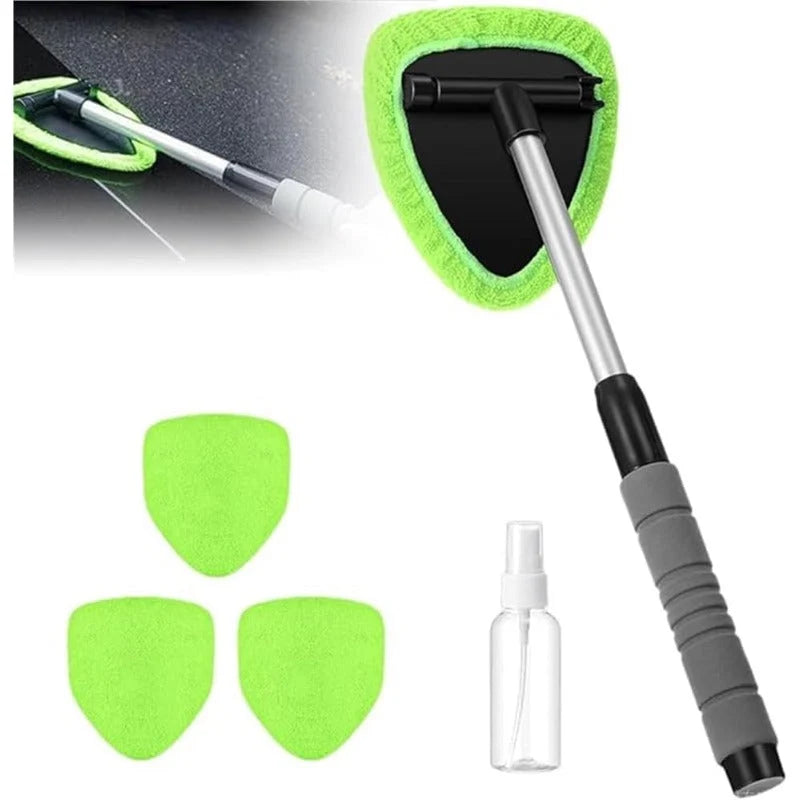 Window Cleaner 180° Swivel Head Reusable Microfiber Covers