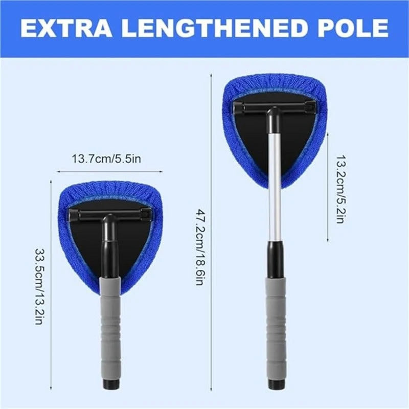 Window Cleaner 180° Swivel Head Reusable Microfiber Covers