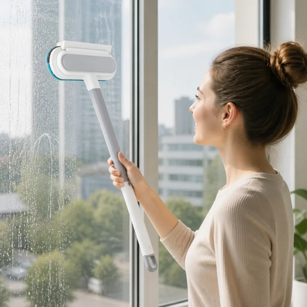 Window Cleaning Brush Microfiber & PVA Streak-Free