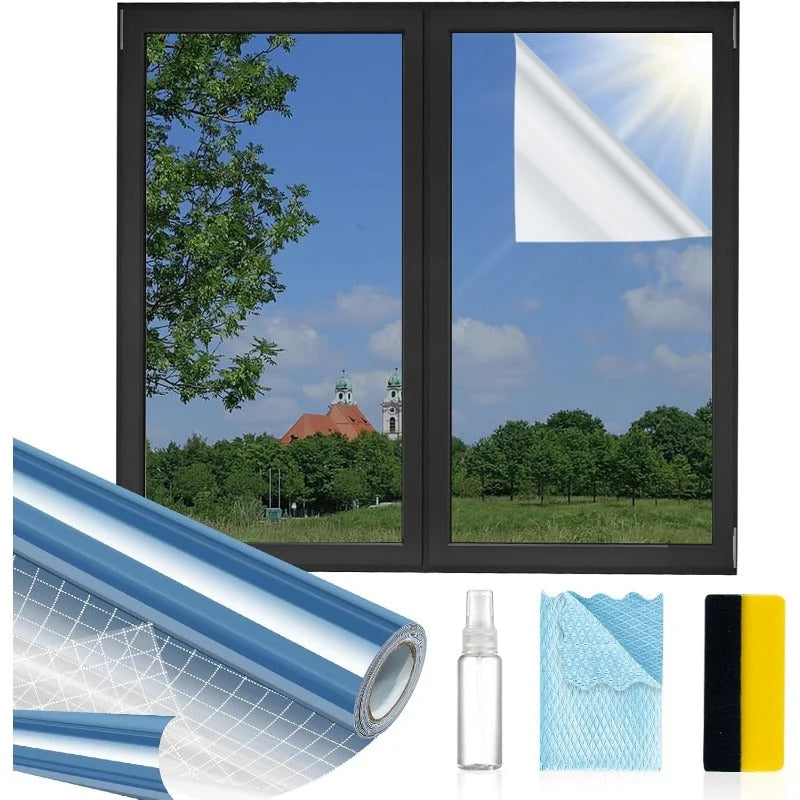 Window Film Mirror Privacy Static-Cling UV & Heat Blocking