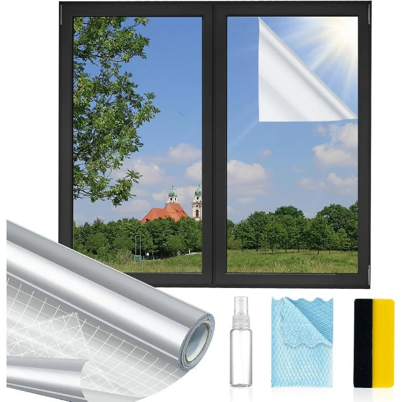 Window Film Mirror Privacy Static-Cling UV & Heat Blocking