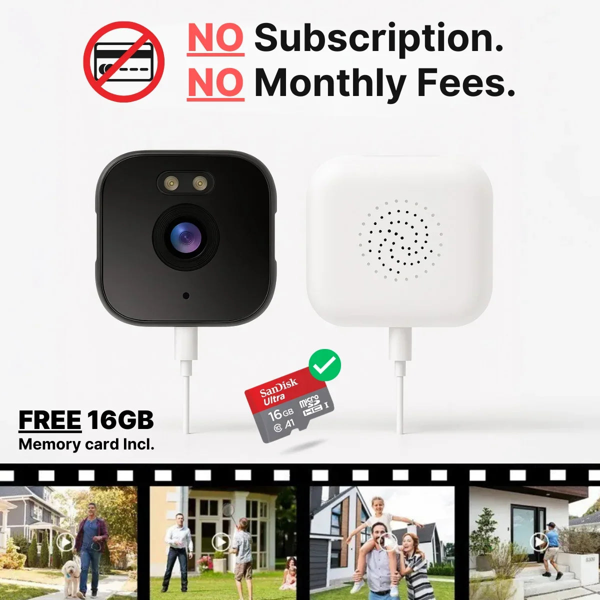 Window-Mounted Security Camera 2K Human Detection Night Vision