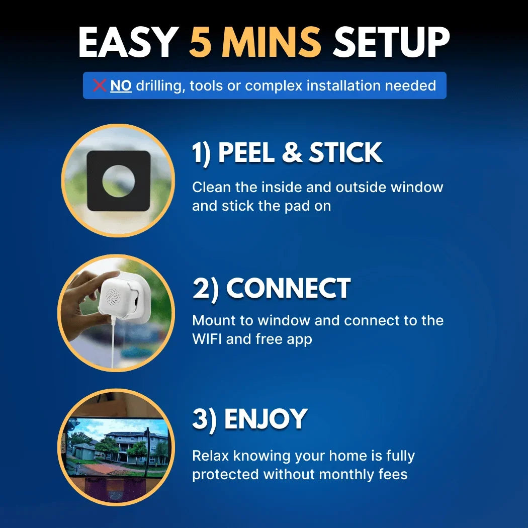 Window-Mounted Security Camera 2K Human Detection Night Vision
