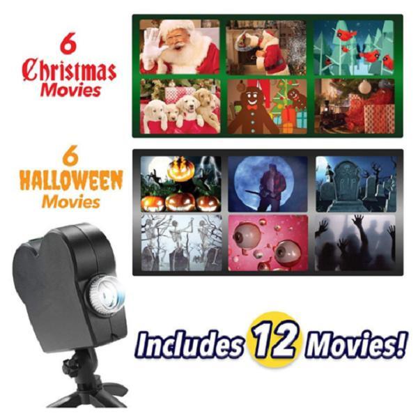 Window Projector Set Holiday Films Screen & Tripod
