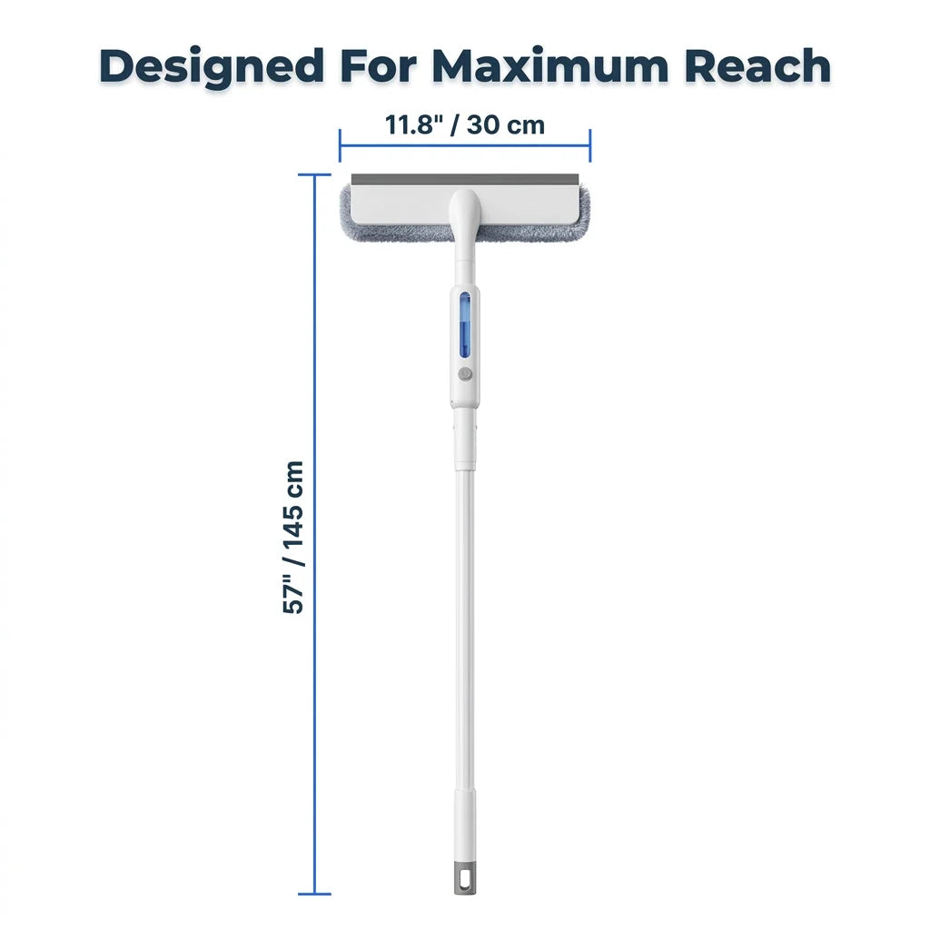 Window Squeegee Built-In Spray Extendable Handle