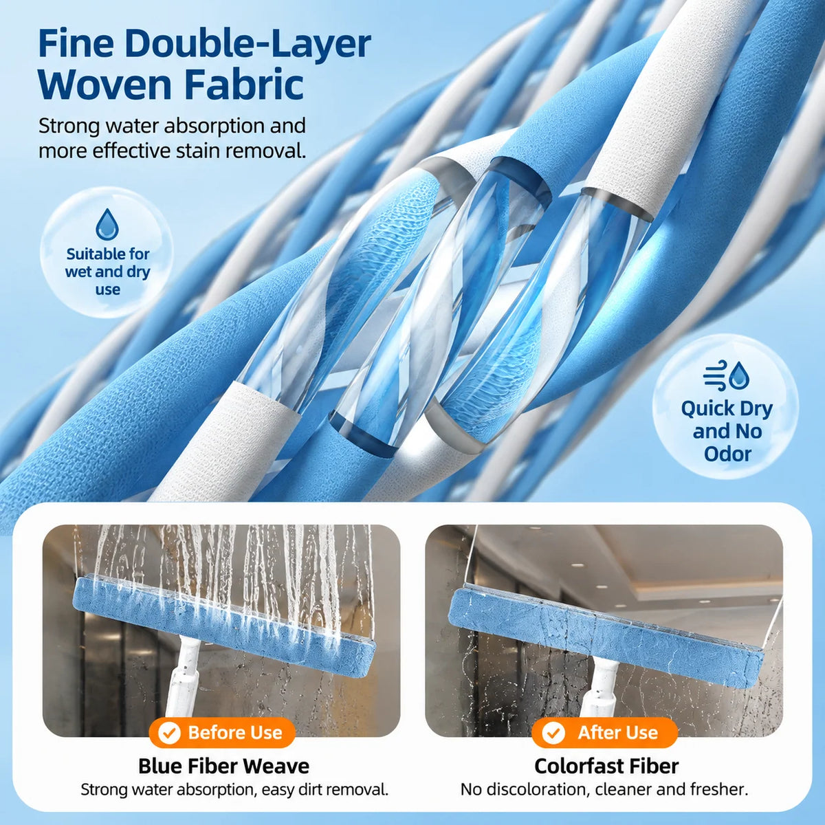 Window Squeegee Built-In Spray Extendable Handle