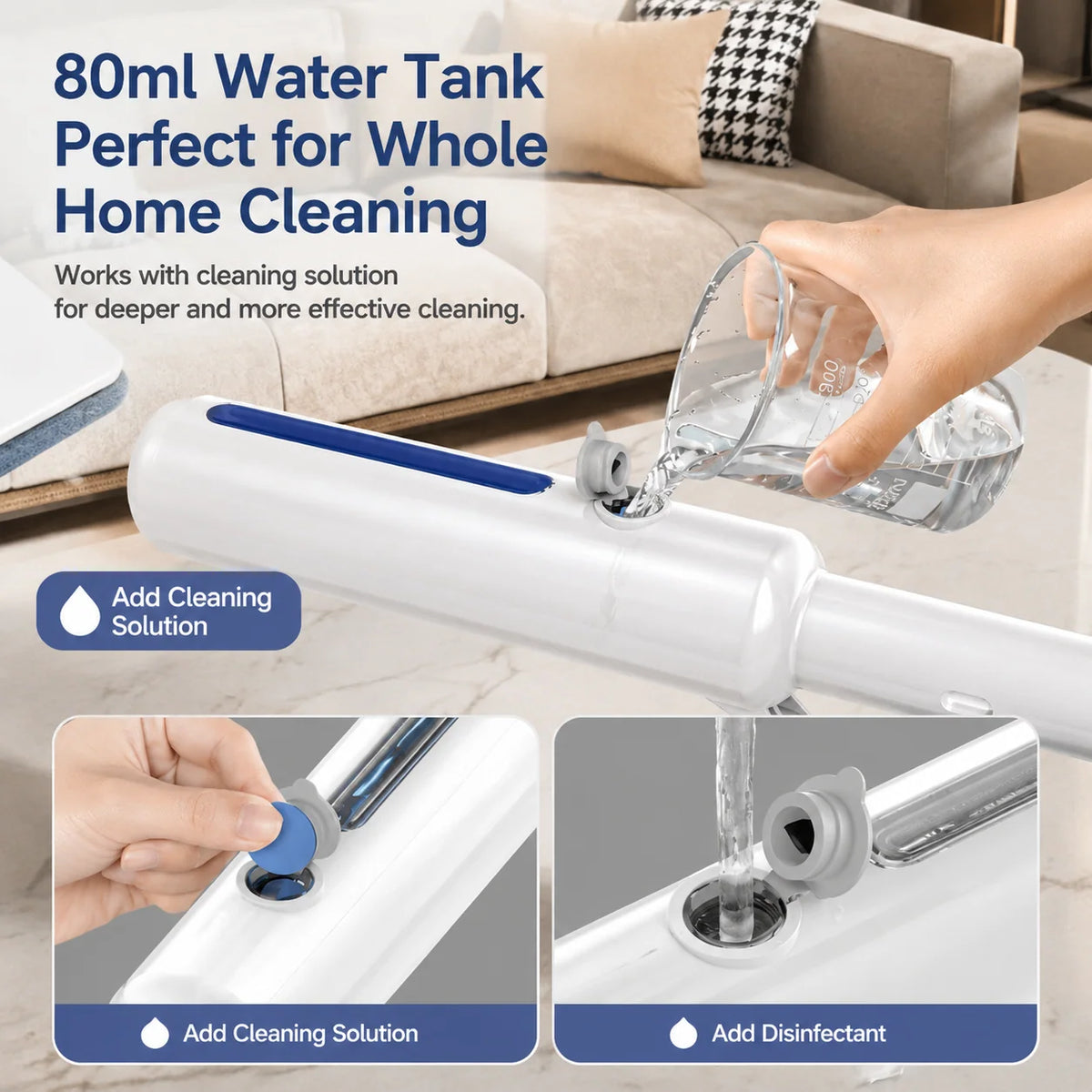 Window Squeegee Built-In Spray Extendable Handle