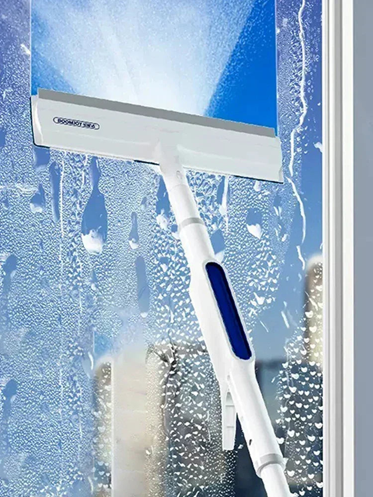 Window Squeegee Integrated Spray Reservoir With 3 Microfiber Cloths