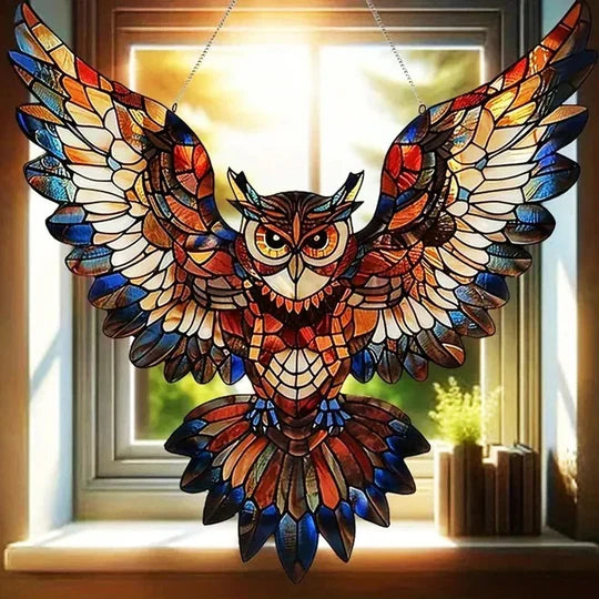 Window Suncatcher Bird Shape Multicolor Reflective Hanging Chain