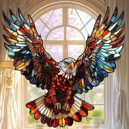 Window Suncatcher Bird Shape Multicolor Reflective Hanging Chain
