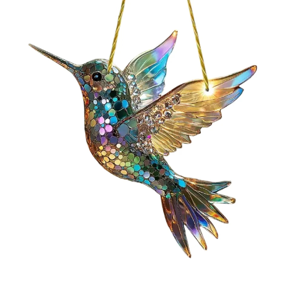 Window Suncatcher Hummingbird Multicolor Ready To Hang