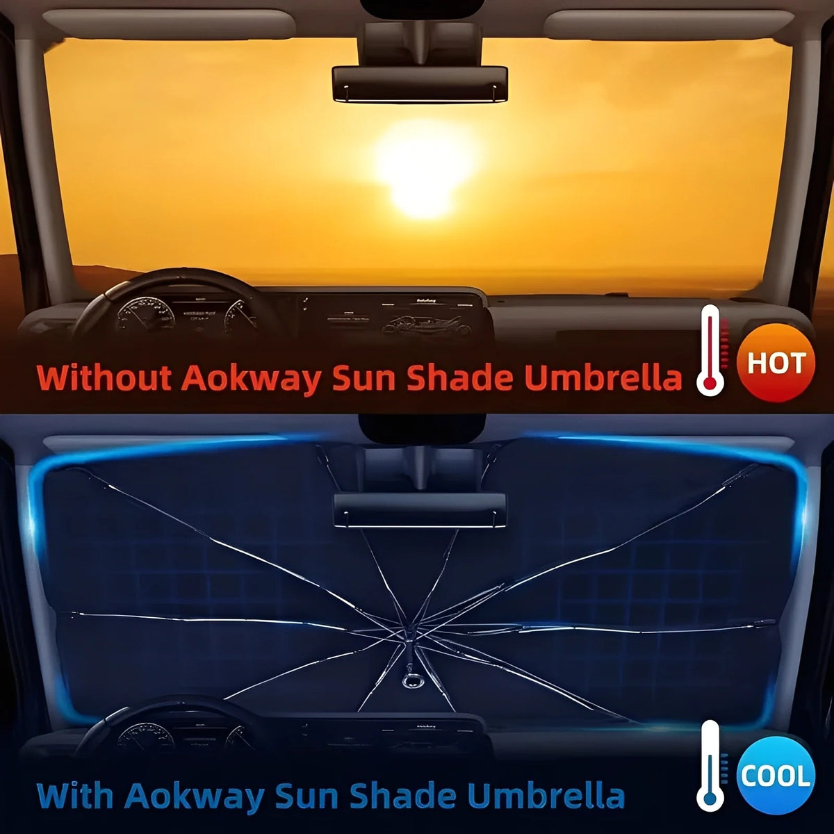 Windshield Sun Shade Foldable Reflective UV Blocking