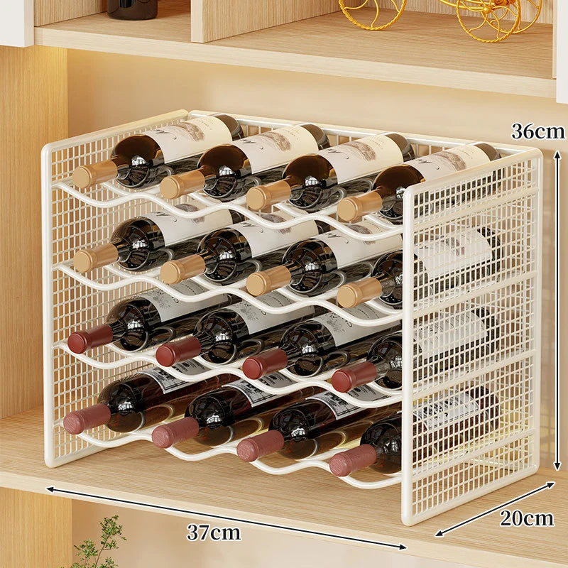 Wine Bottle Rack Powder-Coated Iron Non-Slip Feet
