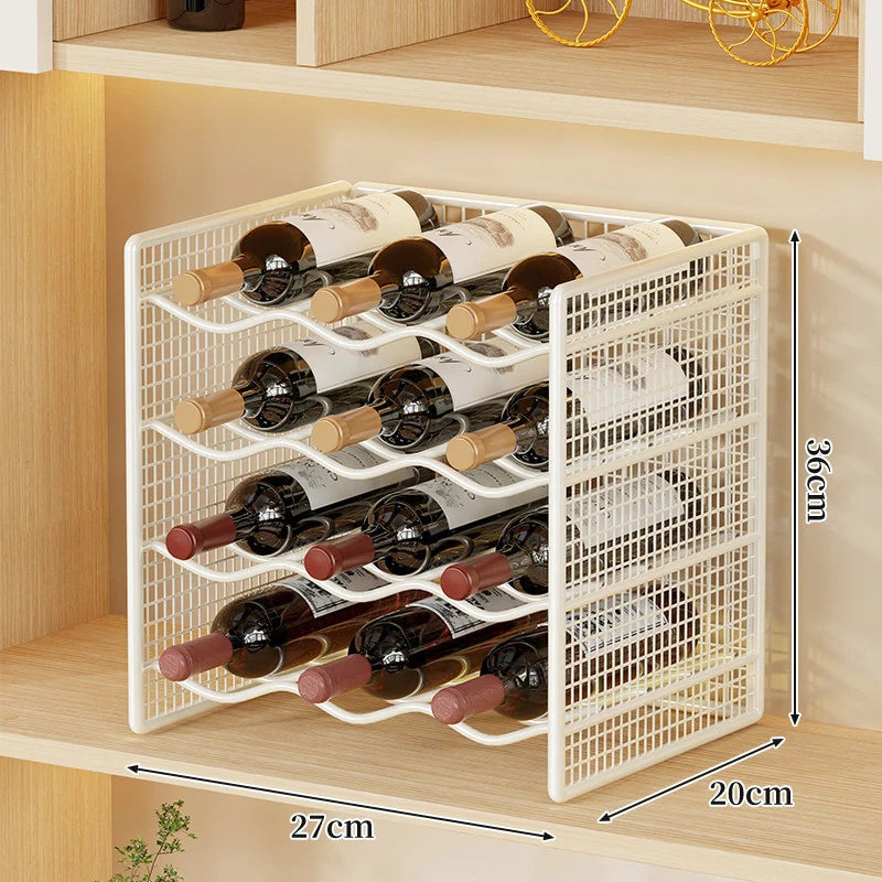Wine Bottle Rack Powder-Coated Iron Non-Slip Feet