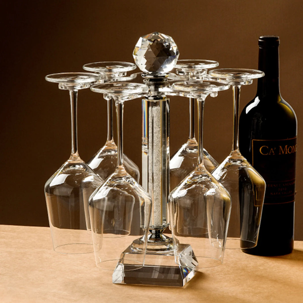 Wine Glass Holder Rotating Crystal Glass Display
