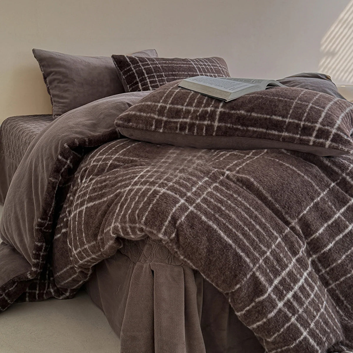 Winter Bedding Set Double-Sided Fleece Geometric Pattern