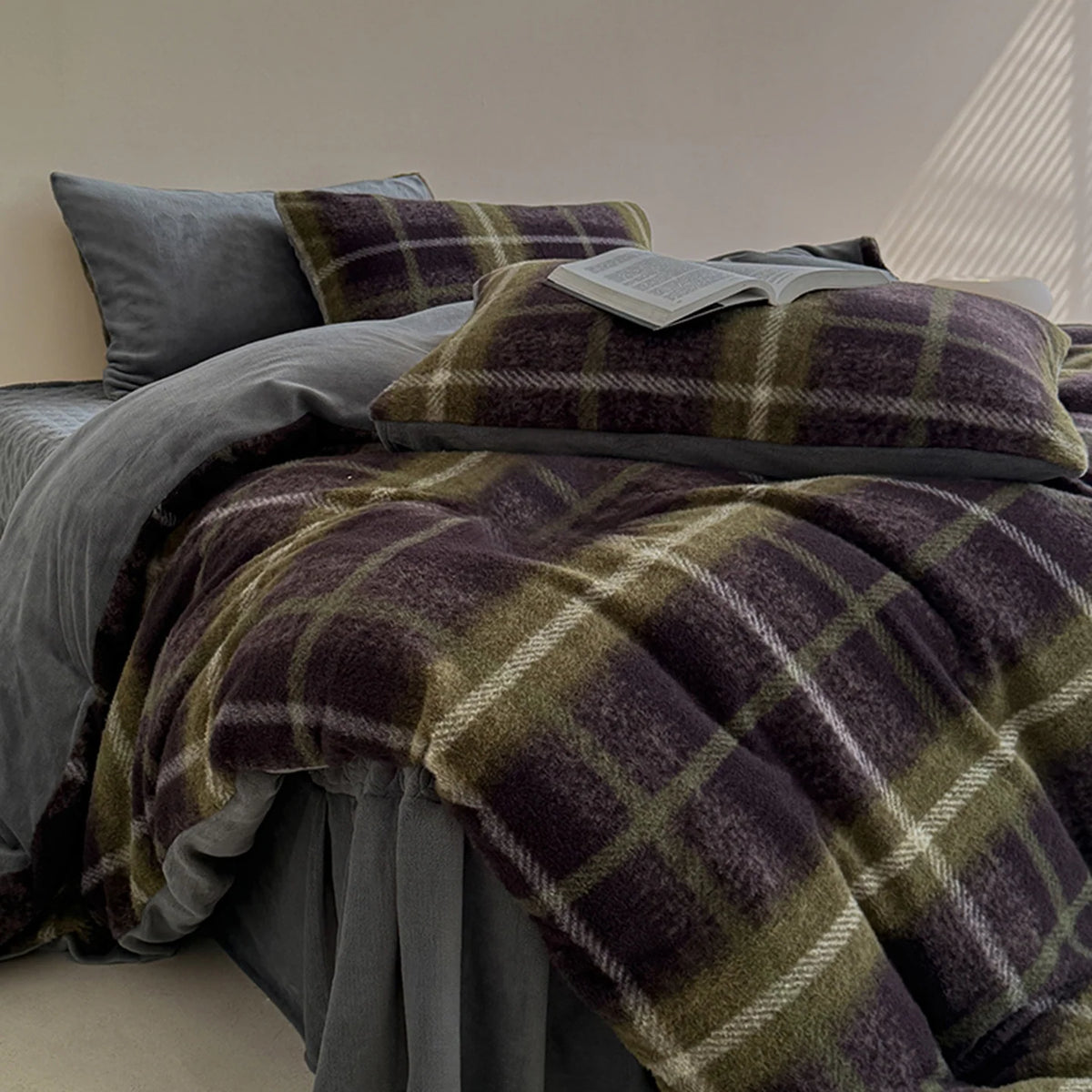 Winter Bedding Set Double-Sided Fleece Geometric Pattern