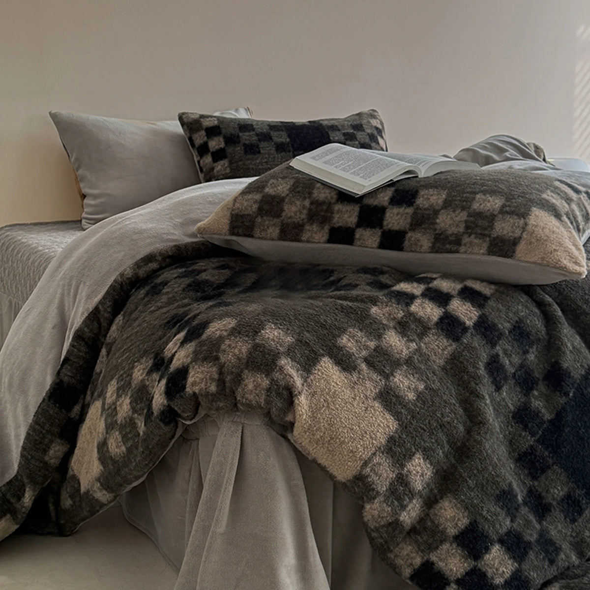 Winter Bedding Set Double-Sided Fleece Geometric Pattern