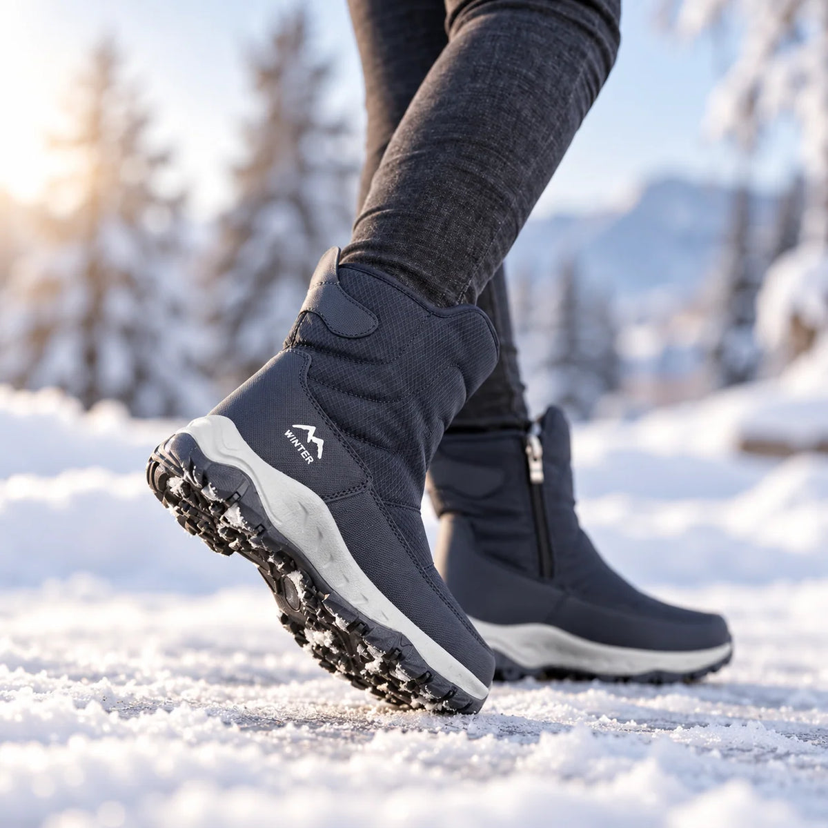 Winter Boots Water-Repellent Plush-Lined Non-Slip Sole