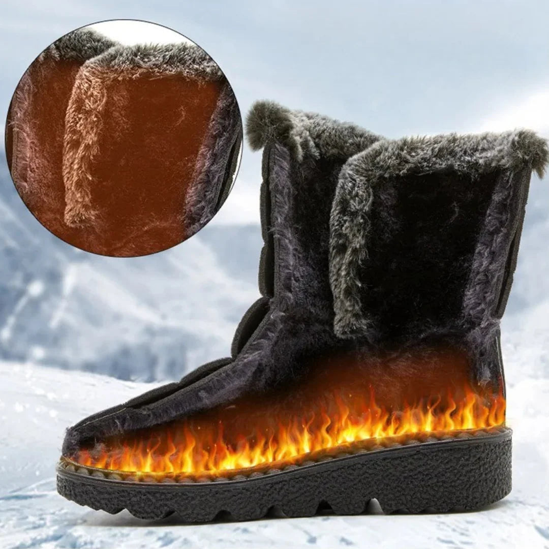 Winter Boots Water-Resistant Plush Lining Non-Slip Tread
