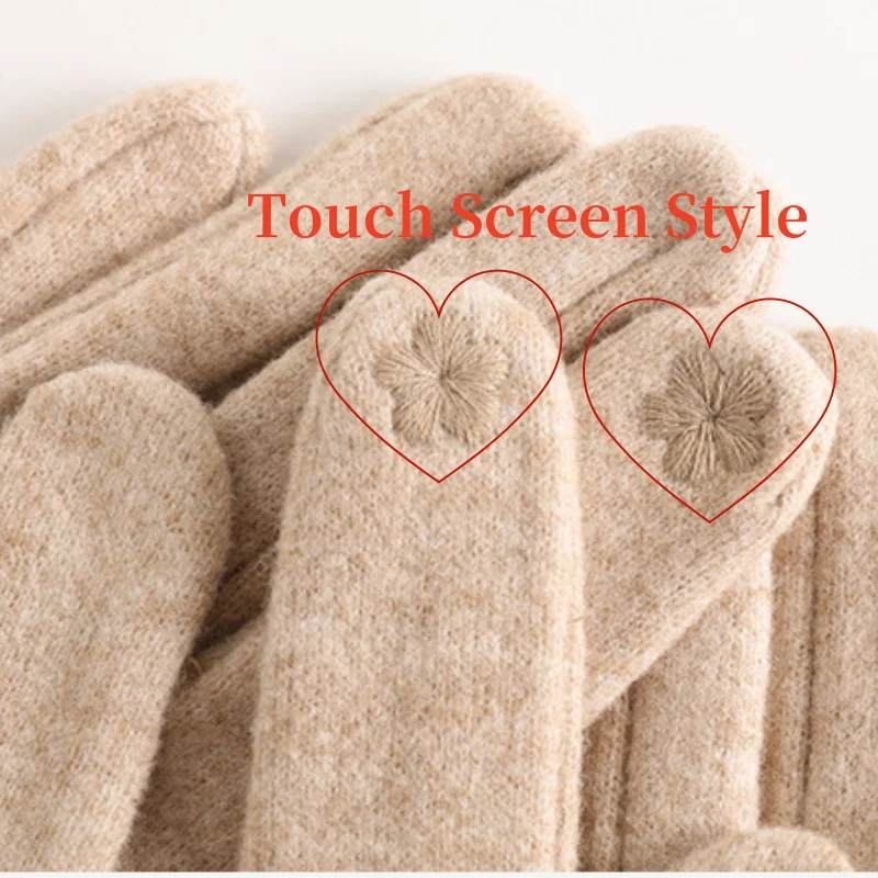 Winter Gloves Touchscreen Compatible Wool Blend Insulated