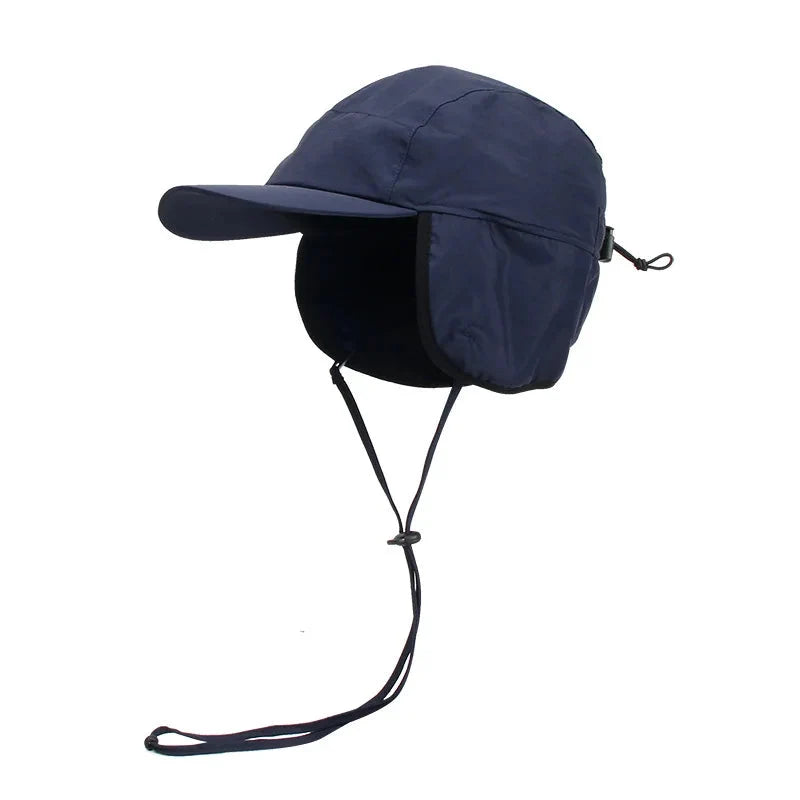 Winter Hat Fleece-Lined Foldable Ear Flaps Windproof